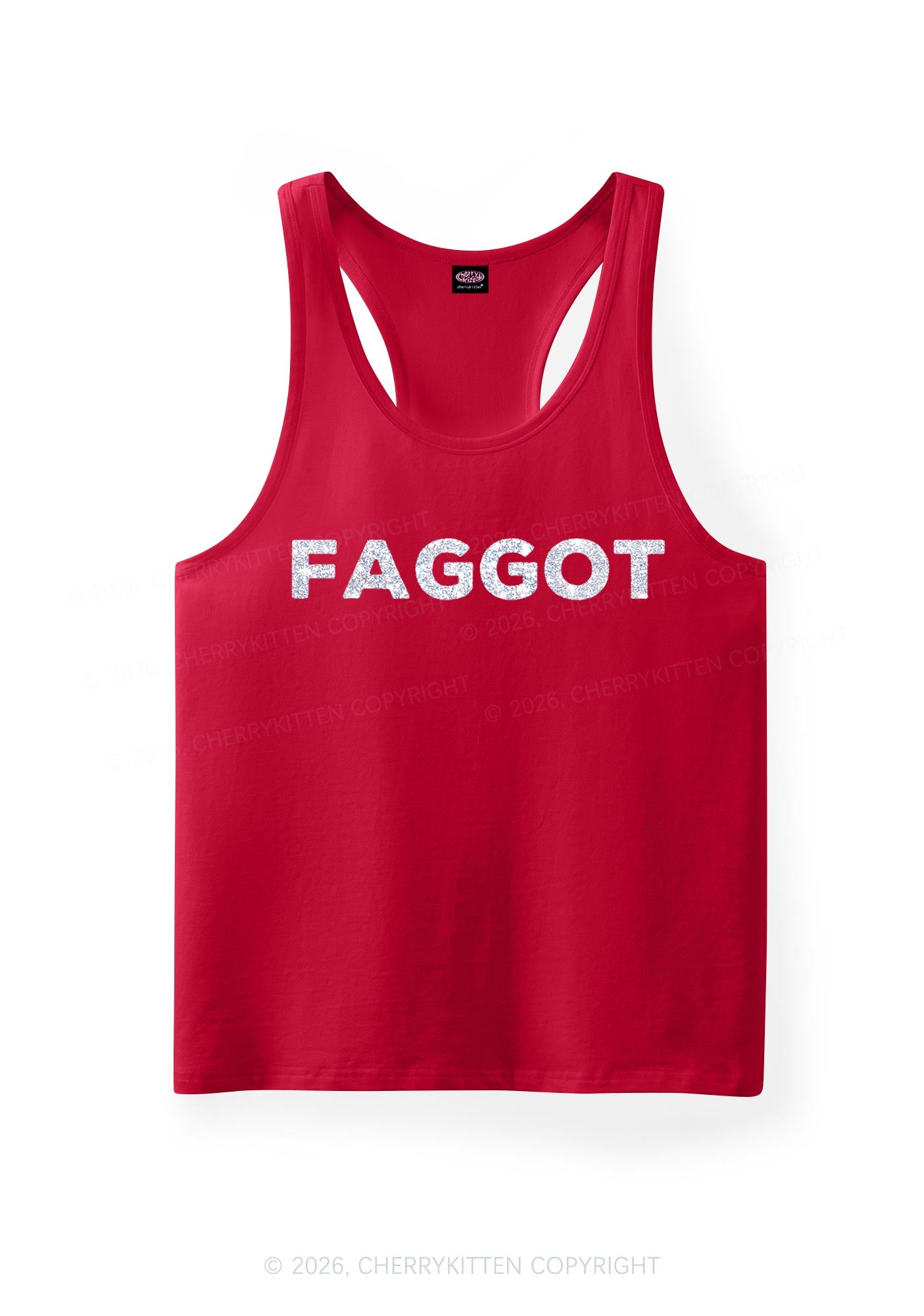 Glitter Faggot Pride Y2K Men Racerback Tank Top Cherrykitten