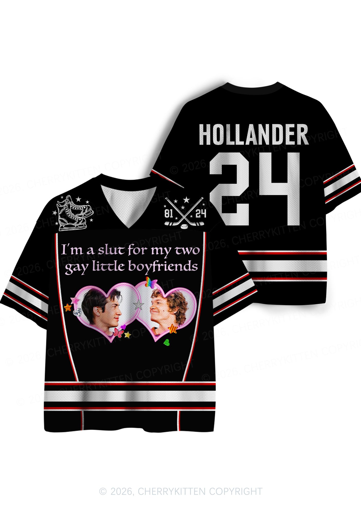 Black Slxt For My Gay BF HR Y2K Sport Jersey Shirts Cherrykitten