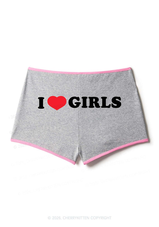 I Love Girls Pride Y2K Booty Shorts Cherrykitten
