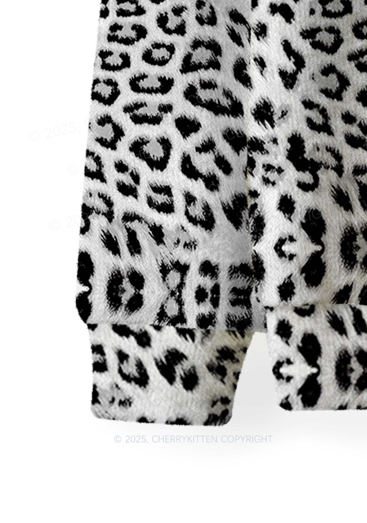 Black Leopard Y2K Christmas Knit Sweatshirt Cherrykitten