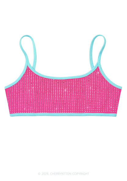 Full Rhinestone Y2K Super Crop Cami Cherrykitten