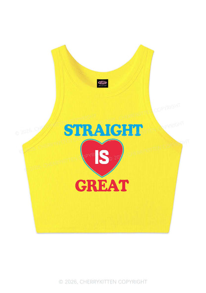 Straight Is Great Pride Y2K Crop Tank Top Cherrykitten