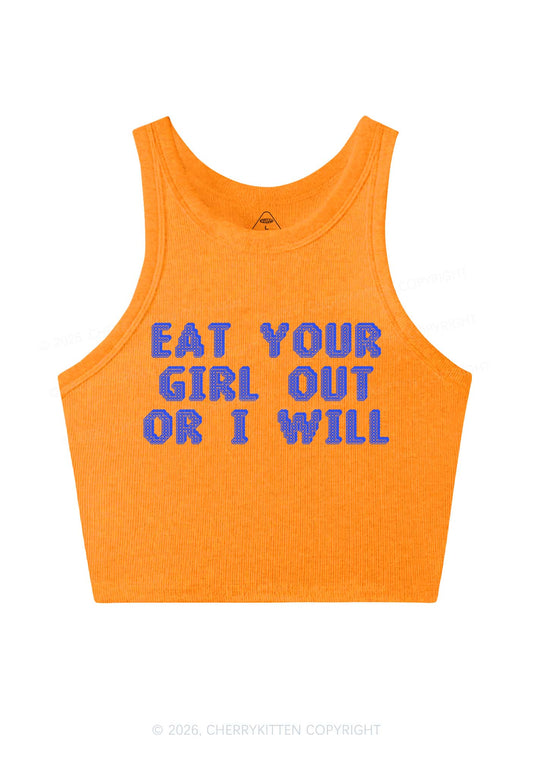 Eat Your Girl Out Y2K Crop Tank Top Cherrykitten