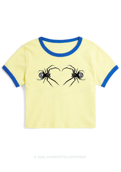 Skull Spider Y2K Ringer Tee Cherrykitten