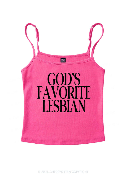 Gods Favorite Lesbian Pride Y2K Spaghetti Strap Cami Cherrykitten