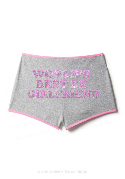 Rhinestone Best Ex Girlfriend Y2K Booty Shorts Cherrykitten