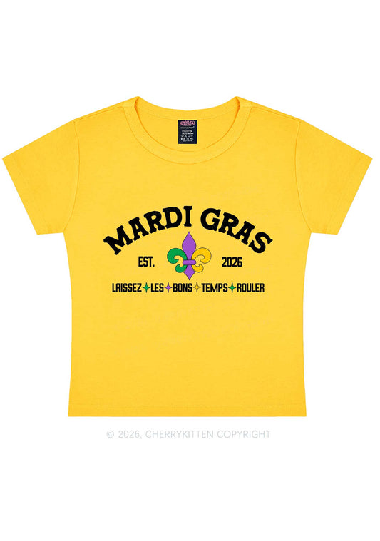 Mardi Gras Laissez Les Bons Temps Rouler Y2K Baby Tee Cherrykitten