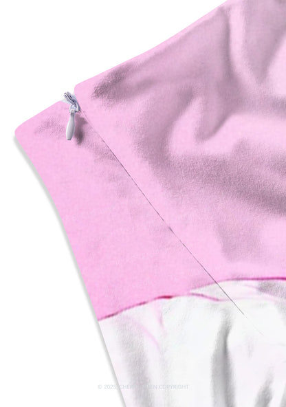 Pink Couch Raccoon Y2K Print Mini Skirt Cherrykitten