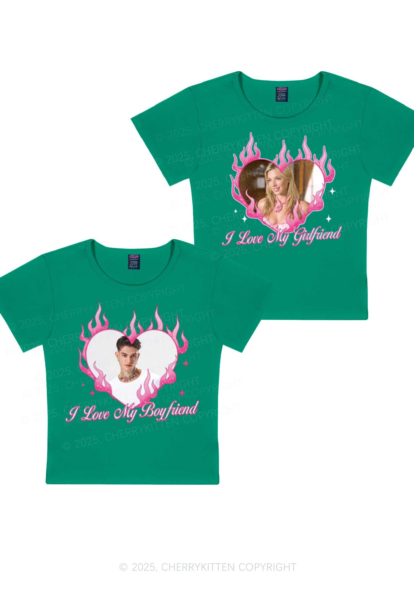 Custom I Love My GF BF Y2K Valentine's Day Baby Tee Cherrykitten