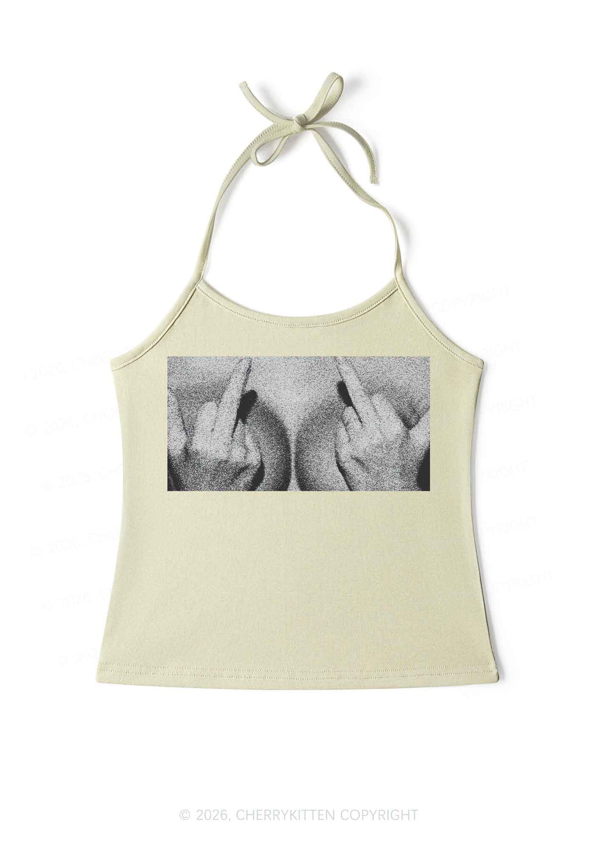 Middle Finger Bxxbs Y2K Halter Neck Cami Cherrykitten