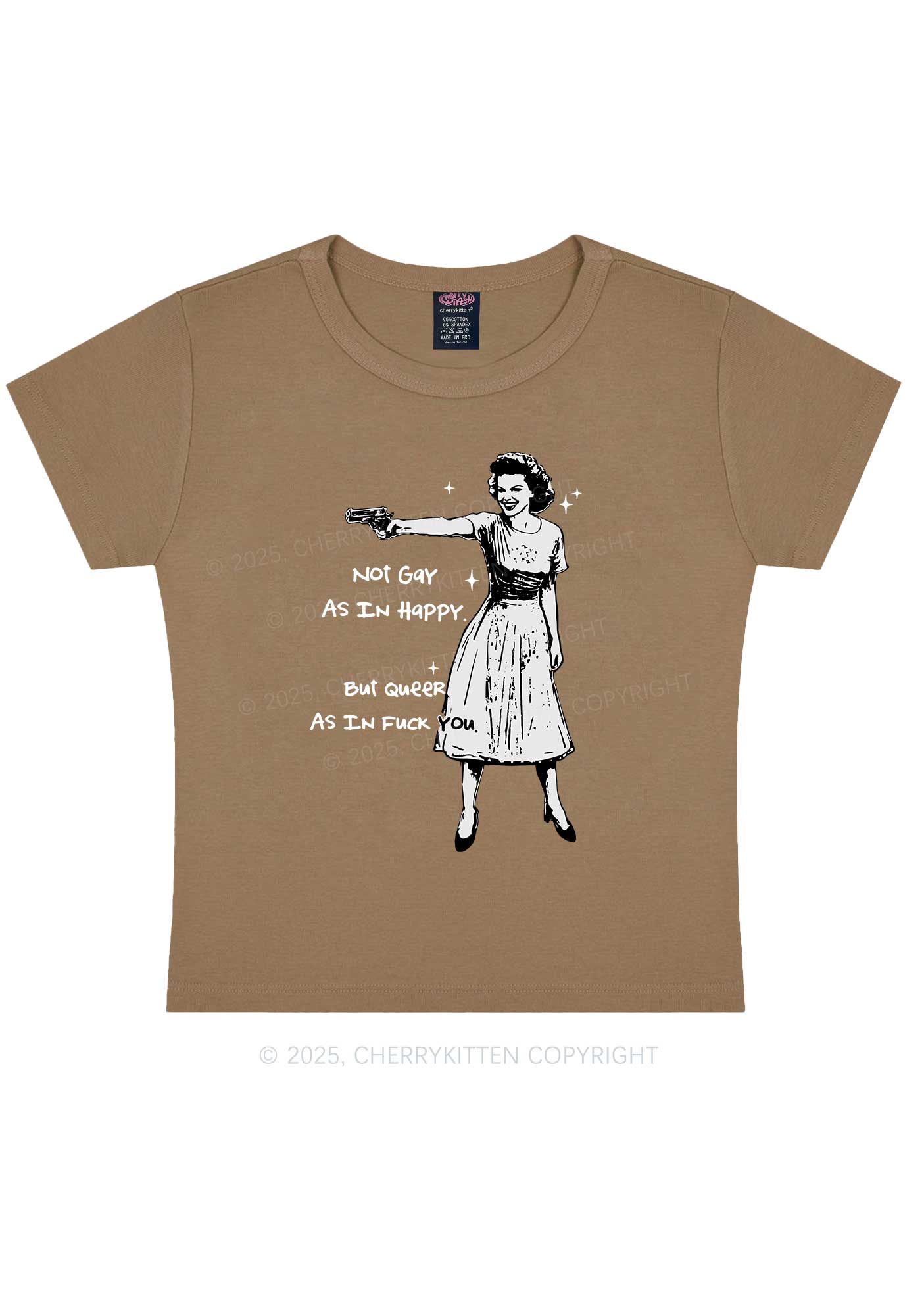 But Queer As In Pride Y2K Baby Tee Cherrykitten