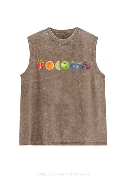 Six Fruity Pride Y2K Washed Muscle Tank Cherrykitten