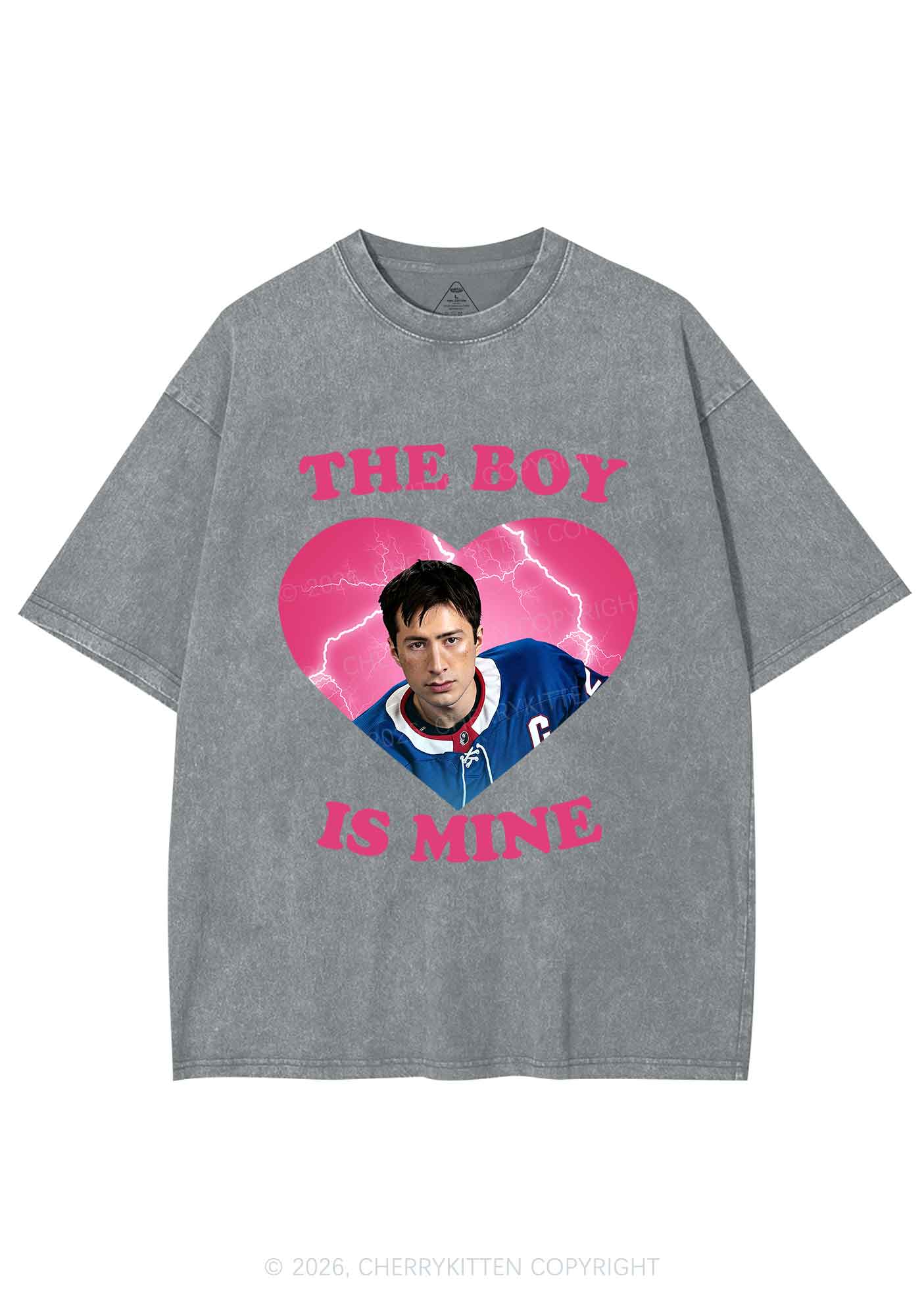 The Boy Is Mine HR Y2K Shirts Washed Tee Cherrykitten