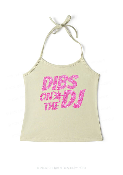 Glitter Dibs On The DJ Y2K Halter Neck Cami Cherrykitten