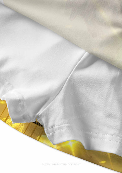 Golden Carousel Jellyfish Y2K Print Mini Skirt Cherrykitten