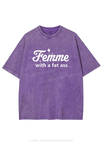 Femme With Fat Axx Pride Y2K Shirts Washed Tee Cherrykitten