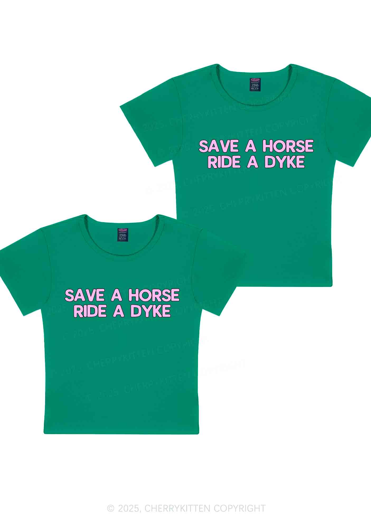 Save Horse Ride Dyke Y2K Valentine's Day Baby Tee Cherrykitten