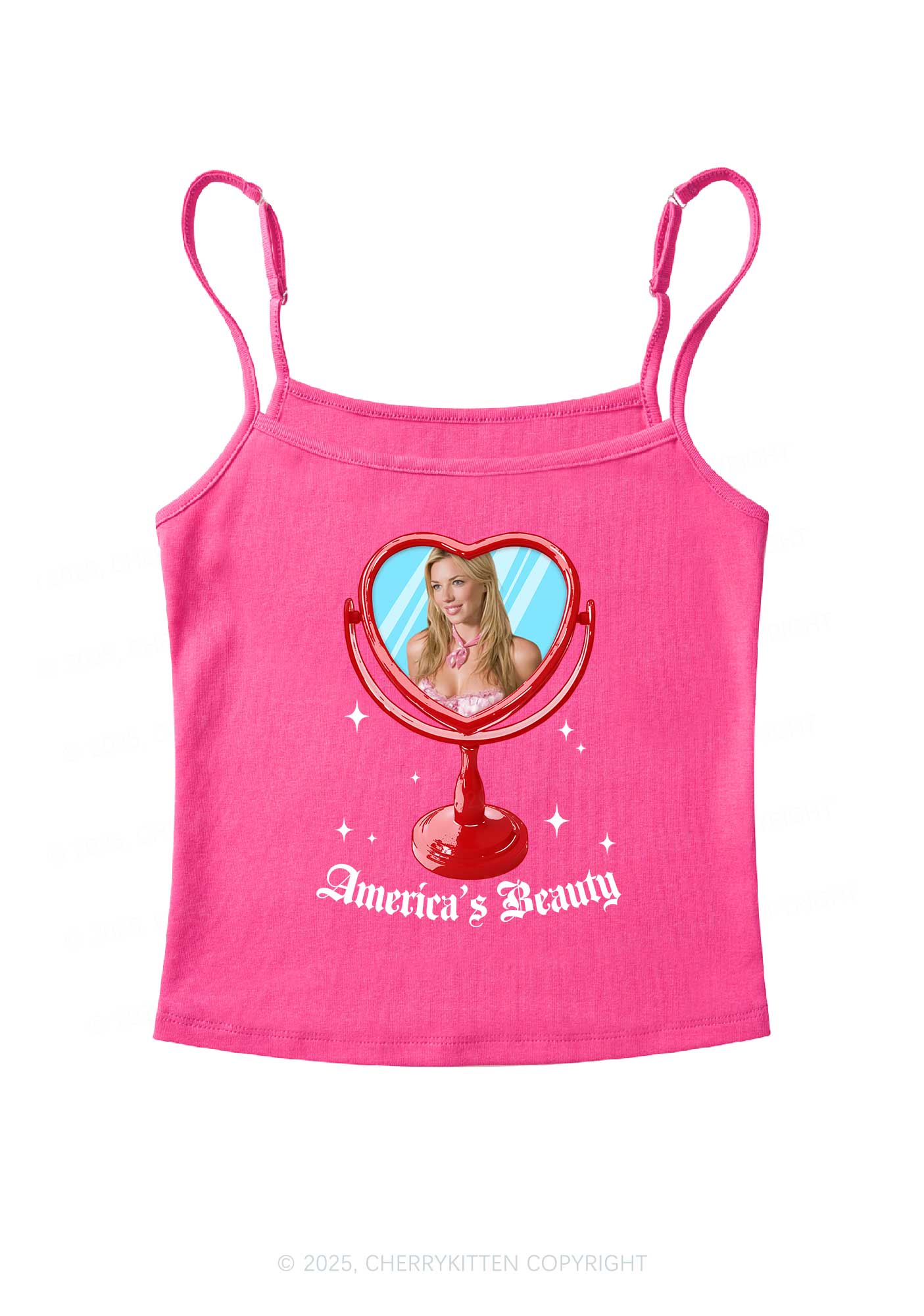 Custom Mirror Beauty Y2K Spaghetti Strap Cami Cherrykitten