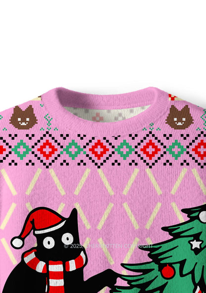 What Tree Y2K Christmas Knit Sweatshirt Cherrykitten