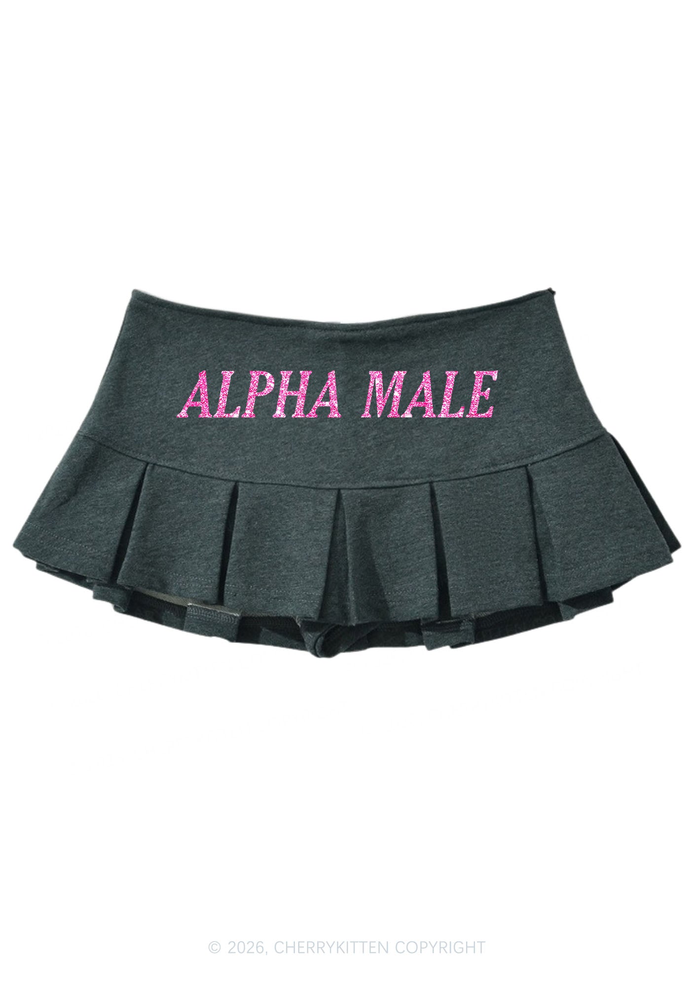 Glitter Alpha Male Y2K Mini Pleated Skirts Cherrykitten
