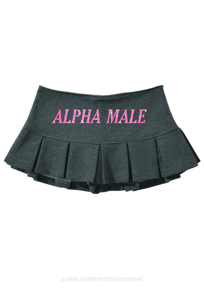 Glitter Alpha Male Y2K Mini Pleated Skirts Cherrykitten