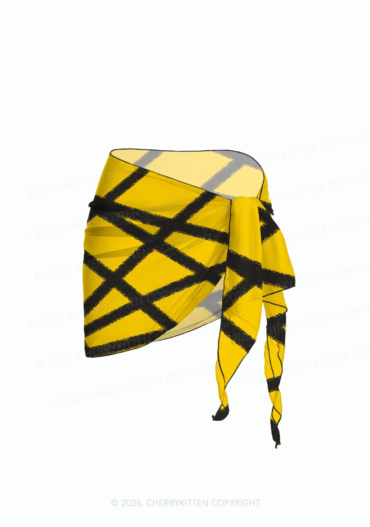 Halloween Yellow Strap Y2K Print Bikini Set Cherrykitten