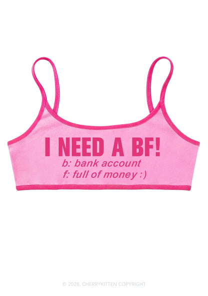I Need A BF Y2K Super Crop Cami Cherrykitten