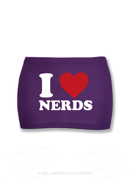 I Love Nerds Y2K Mini Hip Skirt Cherrykitten