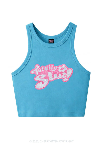 Glitter Totally Slxt Y2K Crop Tank Top Cherrykitten