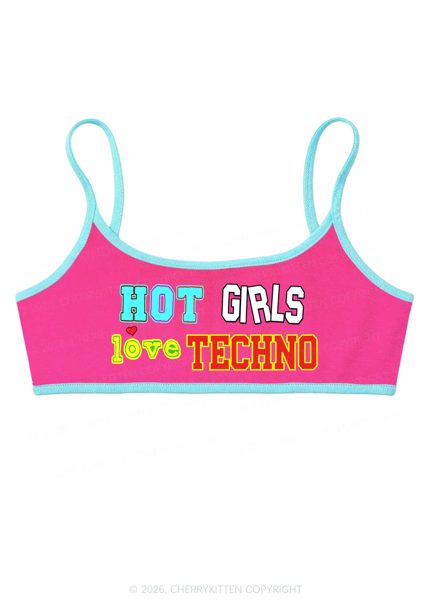 Hot Girls Love Techno Y2K Super Crop Cami Cherrykitten