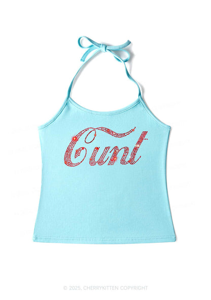 Rhinestone Special Cxxt Y2K Halter Neck Cami Cherrykitten