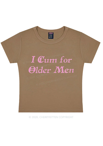 Glitter Come For Older Men Y2K Baby Tee Cherrykitten