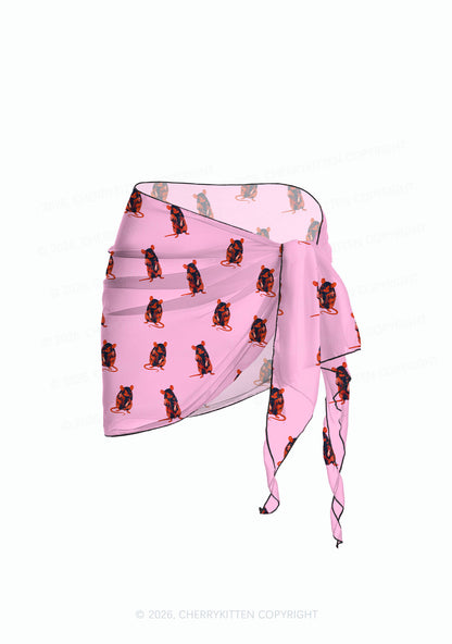 Sassy Rat Y2K Print Bikini Set Cherrykitten