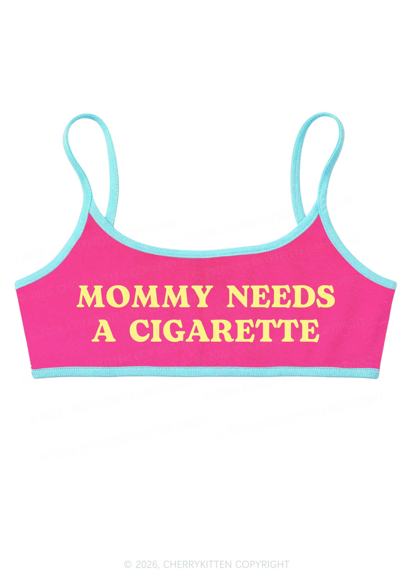 Mommy Needs A Cigarette Y2K Super Crop Cami Cherrykitten