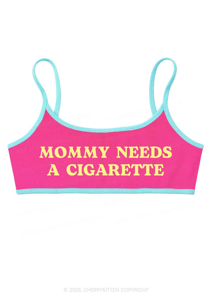 Mommy Needs A Cigarette Y2K Super Crop Cami Cherrykitten