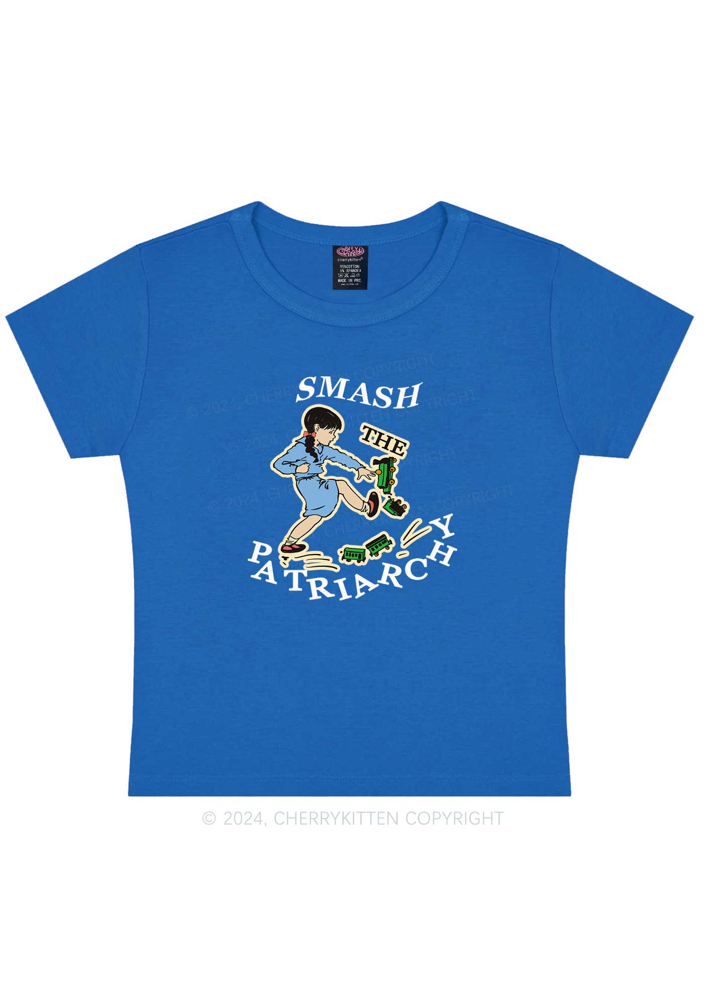 Smash The Patriarchy Y2K Baby Tee Cherrykitten
