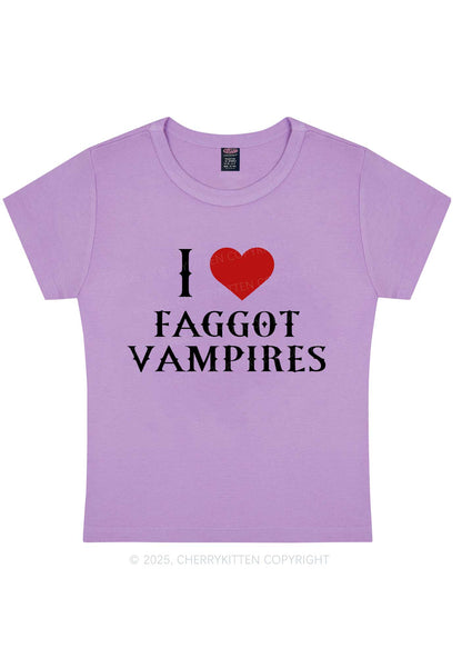 I Love Faggot Vampires Pride Y2K Baby Tee Cherrykitten