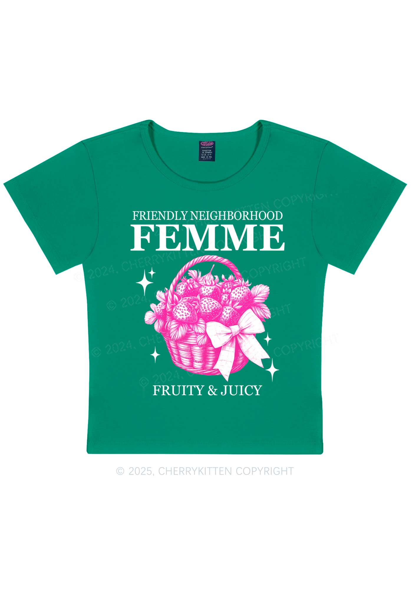 Friendly Neighborhood Femme Y2K Baby Tee Cherrykitten