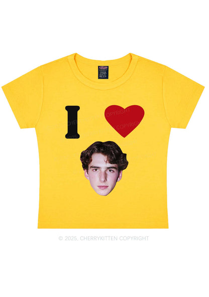 I Love Custom Portrait Y2K Baby Tee Cherrykitten