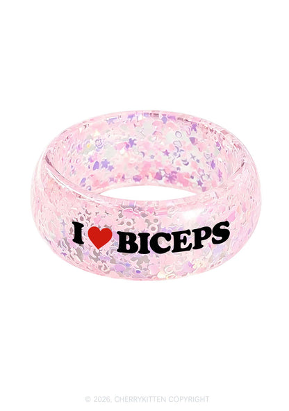 I Love Biceps Y2K Cuff Bangle Cherrykitten