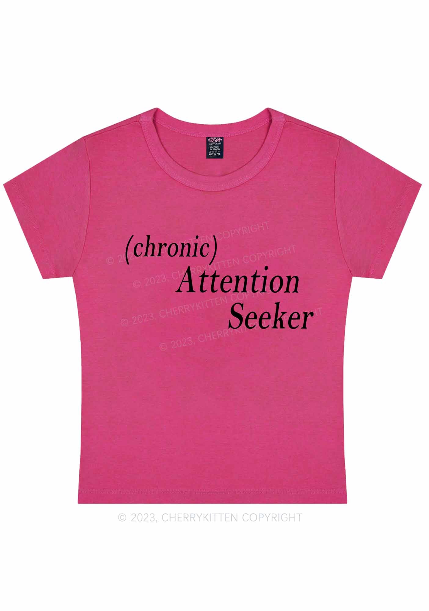 Curvy Attention Seeker Y2K Baby Tee Cherrykitten
