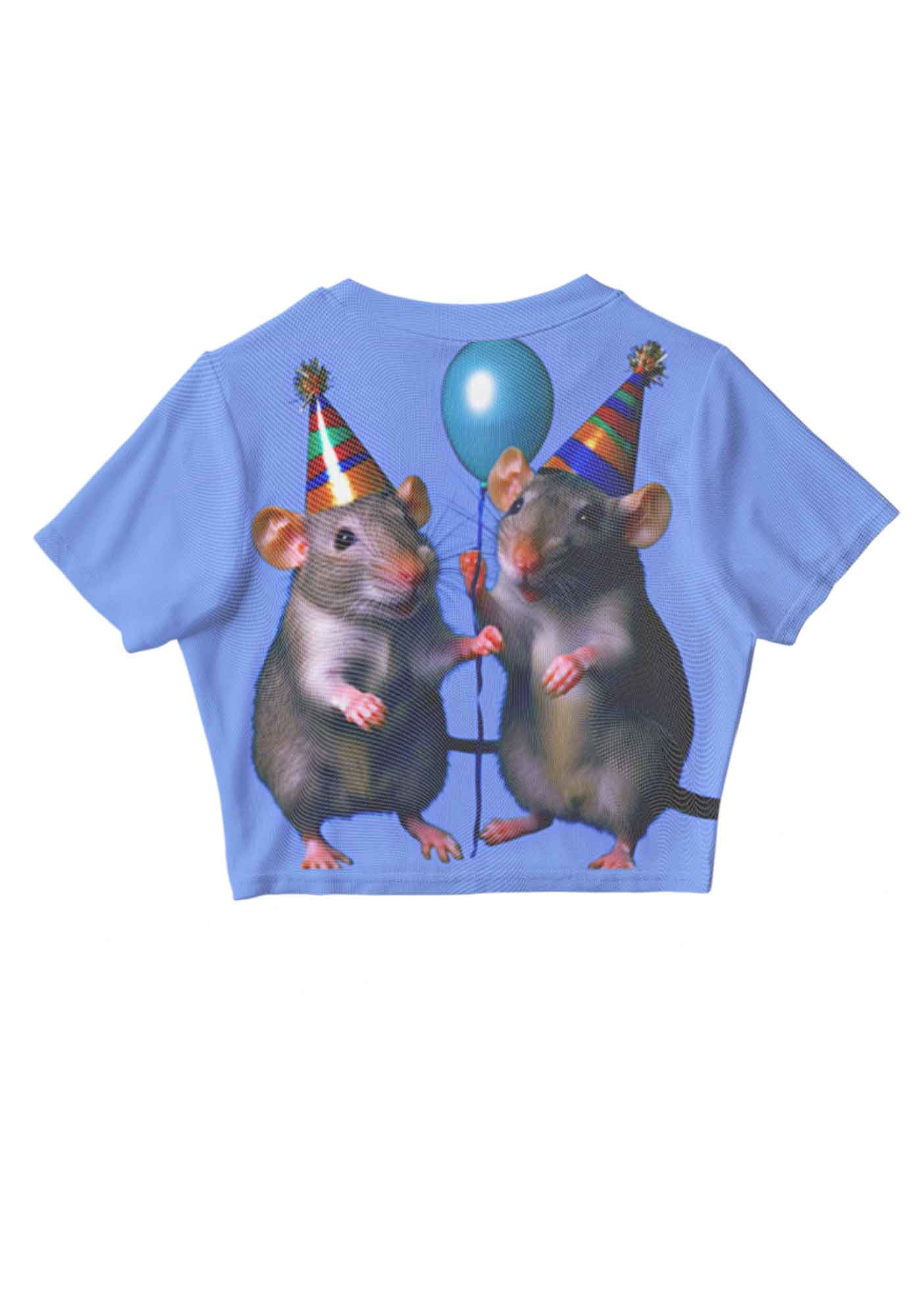 Balloon Party Rats Y2K Mesh Crop Top Cherrykitten