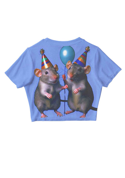 Balloon Party Rats Y2K Mesh Crop Top Cherrykitten
