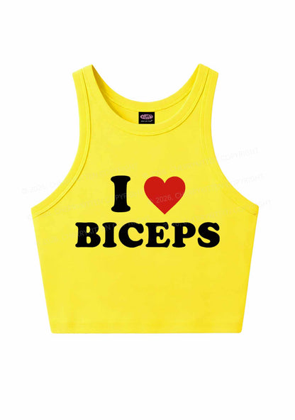 I Love Biceps Y2K Crop Tank Top Cherrykitten