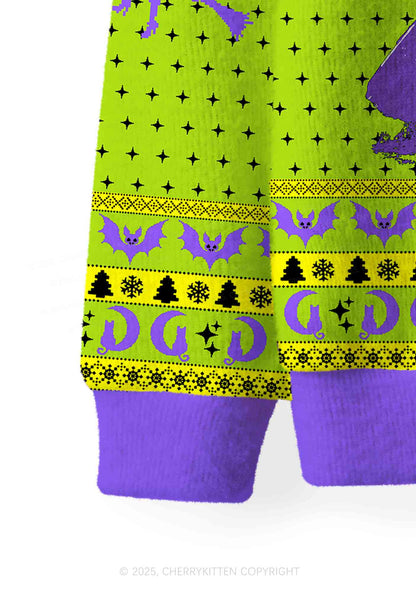 Halloween Girls Will Be Girls Y2K Christmas Cardigan Knit Sweatshirt Cherrykitten