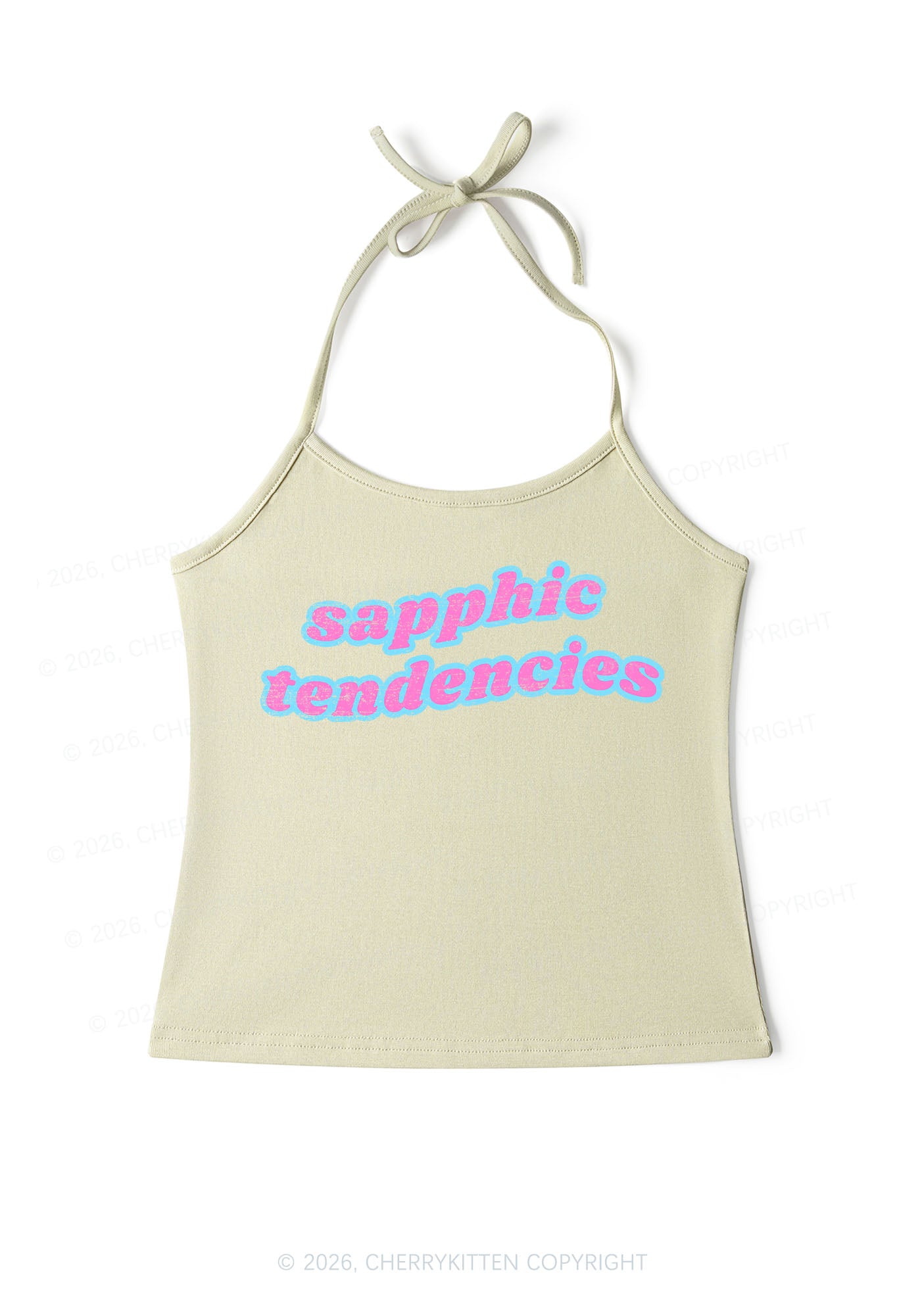 Sapphic Tendencies Pride Y2K Halter Neck Cami Cherrykitten