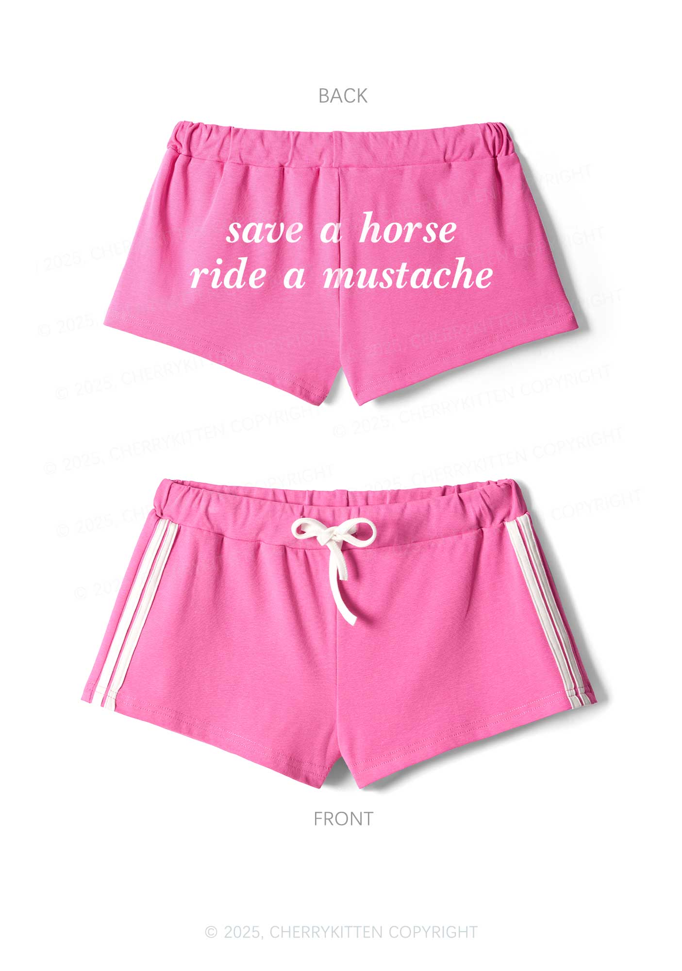 Ride A Mustache Y2K Drawstring Mini Shorts Cherrykitten