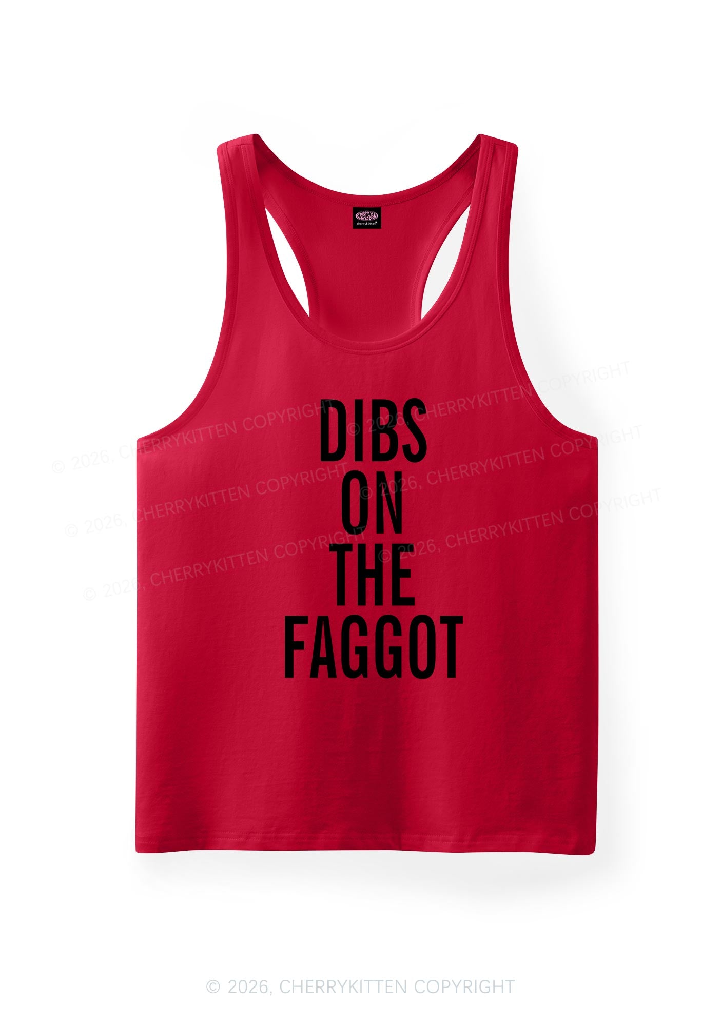 Dibs On The Faggot Pride Y2K Men Racerback Tank Top Cherrykitten