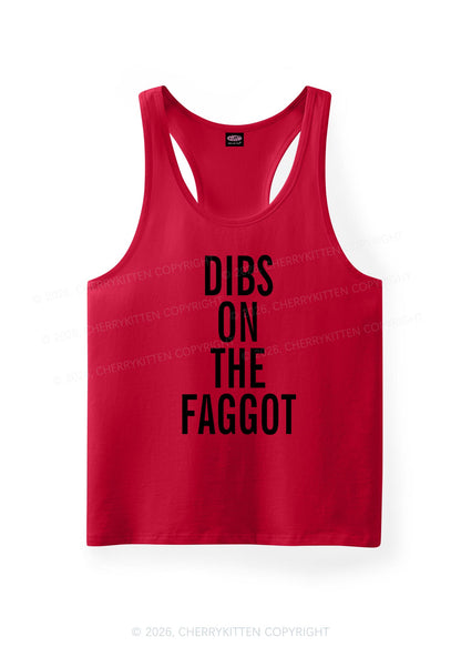 Dibs On The Faggot Pride Y2K Men Racerback Tank Top Cherrykitten