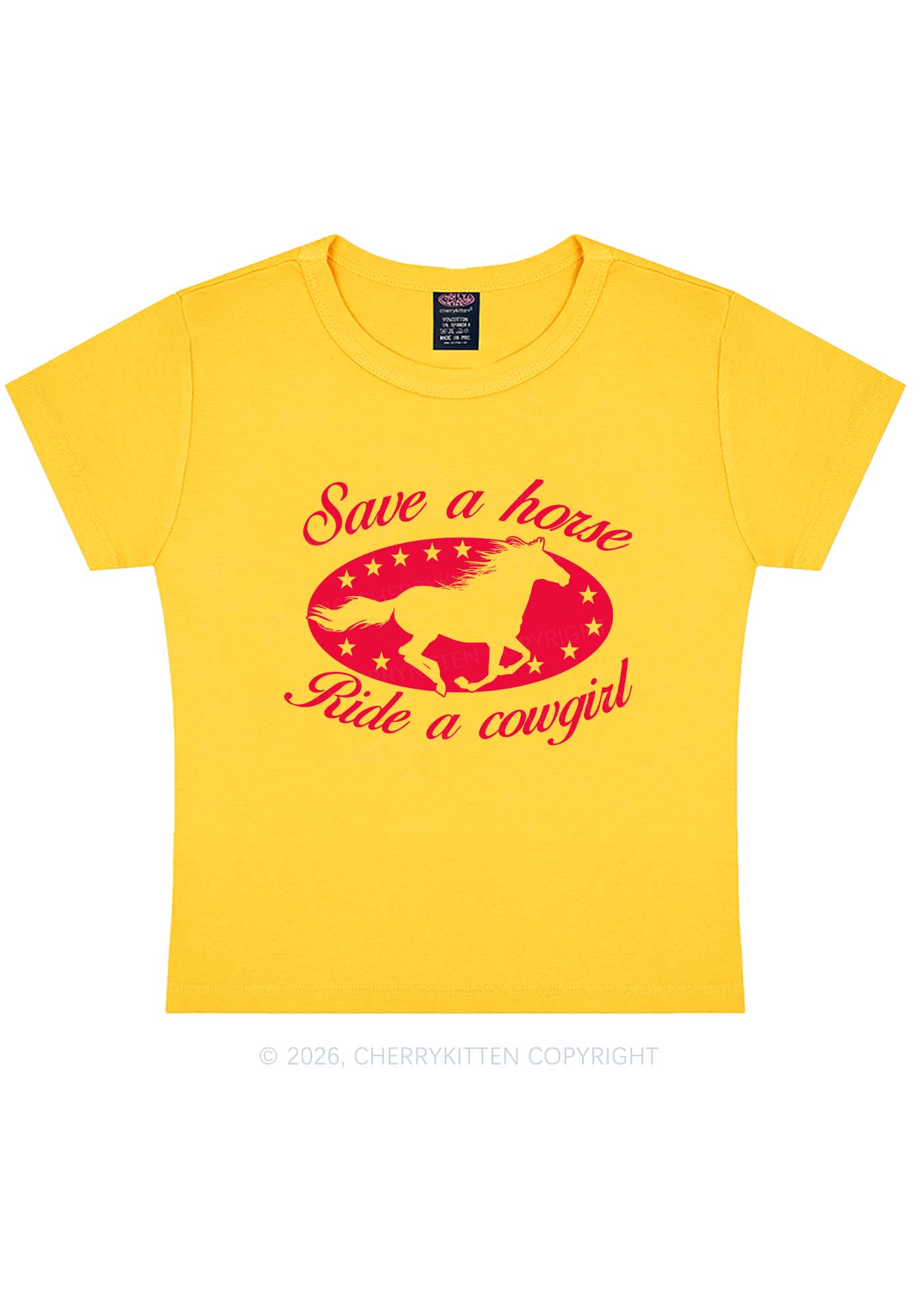 Star Horse Cowgirl Pride Y2K Baby Tee Cherrykitten